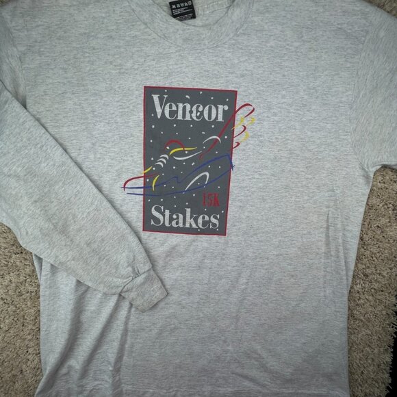 VTG Vencor Stakes 15K Long Sleeve Gray T Shirt Fotl XL USA Crew Neck Adult - Picture 1 of 16
